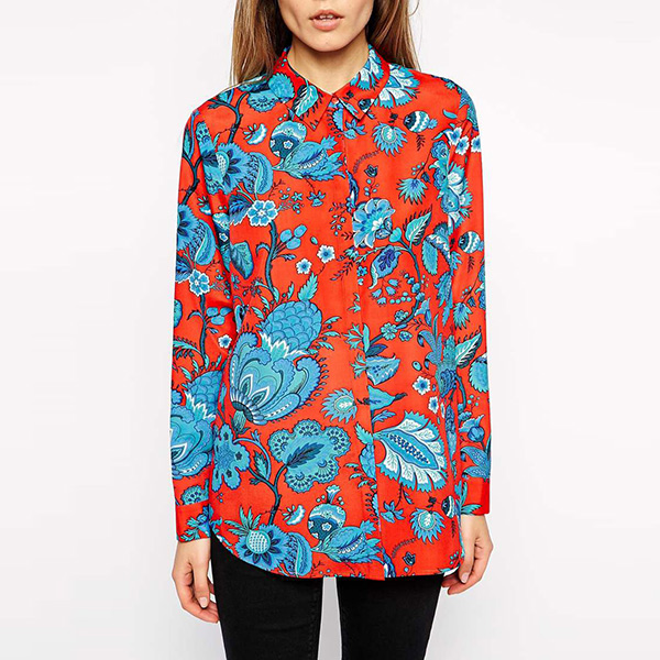 Women tops blue flowers